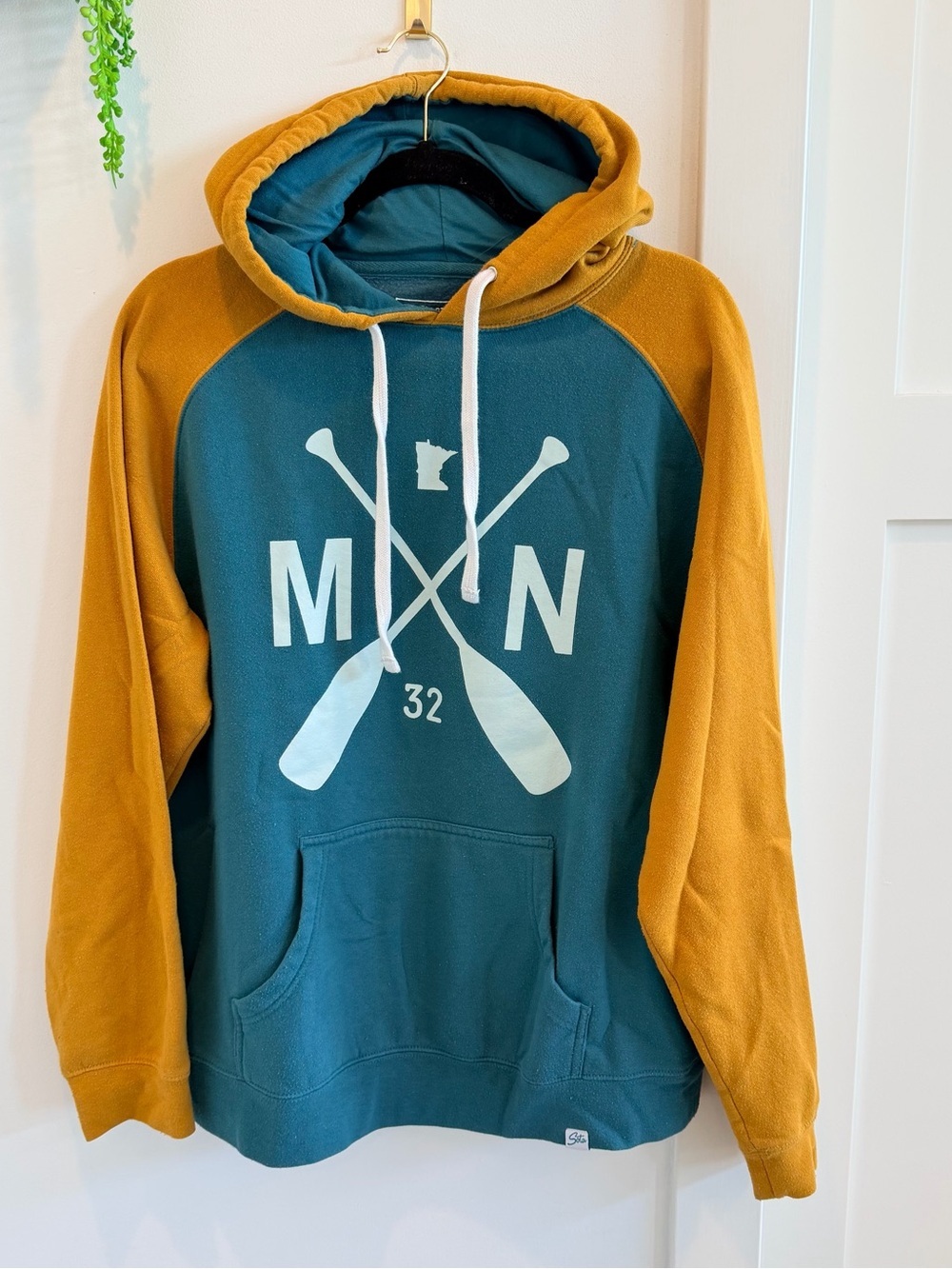 MN Two-Tone Teal & Mustard Pullover Hoodie